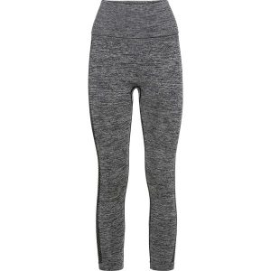 "Legginsy bezszwowe shape ""wyszczuplające brzuch"", silny stopień modelowania sylwetki". Szare legginsy bonprix, bez wzorów. Za 69,99 zł.