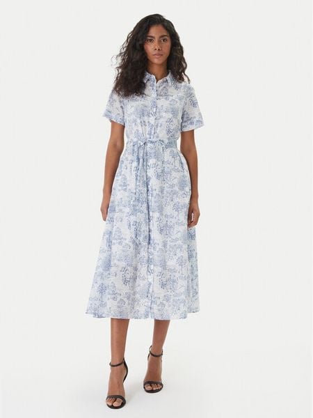 Barbour Sukienka koszulowa LDR0979BL28 Niebieski Regular Fit. Niebieskie sukienki Barbour, bez wzorów, z bawełny, bez kołnierzyka, bez ramiączek, koszulowe. Za 629,99 zł.