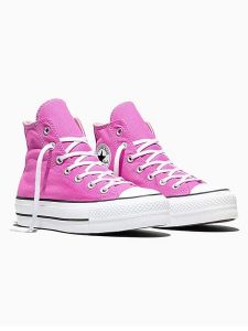 Converse Sneakersy "Chuck Taylor All Star Lift Hi Shocking" w kolorze różowym rozmiar: 39. Różowe trampki Converse, bez wzorów, za kostkę, bez zapięcia. Za 301,48 zł.