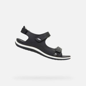 Sandały GEOX D SANDAL VEGA A Czarny. Czarne sandały Geox, bez wzorów, z syntetyku, bez obcasa, bez zapięcia. Za 331,99 zł.
