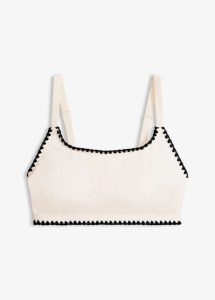 Biustonosz bikini bustier z haftem. Zielone bikini bonprix, bez wzorów. Za 79,99 zł.