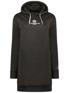 Maison Montaigne Sukienka dresowa "Gilongmai" w kolorze czarnym rozmiar: XXL. Czarne sukienki Maison Montaigne, xxl, bez wzorów, z dresówki, bez kołnierzyka, bez ramiączek, mini. Za 100,04 zł.