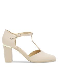 Lasocki Czółenka WYL3716-1Z Beżowy. Brązowe czółenka Lasocki, bez wzorów, ze skóry, bez obcasa, bez zapięcia. Za 229,99 zł.