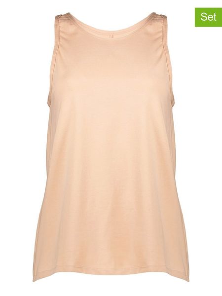 Sloggi Topy (2 szt.) w kolorze beżowym rozmiar: XL. Brązowe topy Sloggi, xl, bez wzorów, bez kołnierzyka, bez ramiączek. Za 37,30 zł.