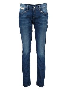 Herrlicher Dżinsy - Slim fit - w kolorze granatowym rozmiar: W24/L32. Niebieskie jeansy Herrlicher, z aplikacjami, ze skóry. Za 131,74 zł.