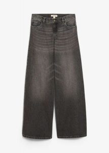 Jeansy wide leg, mid waist. Niebieskie jeansy bonprix, bez wzorów, z jeansu. Za 84,99 zł.