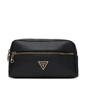 Kosmetyczka Guess. Czarne kosmetyczki Guess, z aplikacjami. Za 189,99 zł.