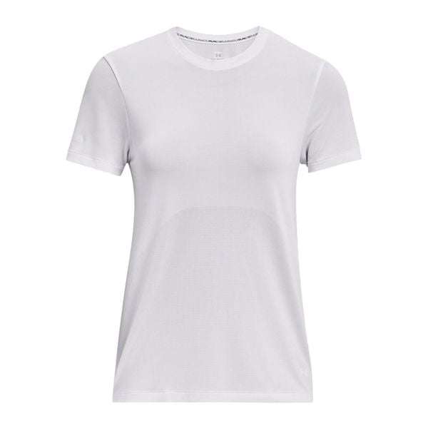 T-shirt do biegania damski Under Armour Seamless Stride. Białe t-shirty Under Armour, xs, bez wzorów, bez kołnierzyka, bez ramiączek. W wyprzedaży za 149,55 zł.
