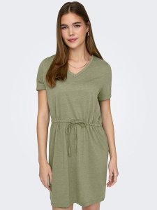 JDY Sukienka w kolorze khaki rozmiar: XL. Brązowe sukienki JDY, na imprezę, s, bez wzorów, z wiskozy, klasyczne, bez kołnierzyka, bez ramiączek, mini. Za 43,88 zł.