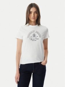 Tommy Jeans T-Shirt Heritage Logo DW0DW22816 Biały Regular Fit. Białe t-shirty Tommy Jeans, xl, bez wzorów, z bawełny, bez kołnierzyka, bez ramiączek. Za 189,99 zł.