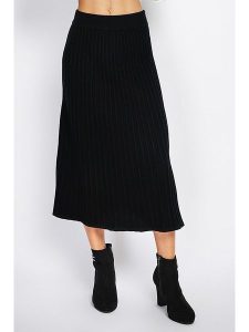 ASSUILI Kaszmirowa spódnica w kolorze czarnym rozmiar: 40. Czarne spódnice Assuili, bez wzorów, z kaszmiru, klasyczne, midi. Za 135,81 zł.