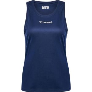 Damski tank top Hummel. Niebieskie topy Hummel, bez wzorów, z materiału, sportowe, bez kołnierzyka, bez ramiączek. Za 100,00 zł.