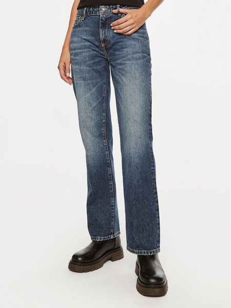 Guess Jeans Jeansy W4YA98 D5FC1 Granatowy Regular Fit. Niebieskie jeansy Guess Jeans, z aplikacjami, z bawełny. Za 229,99 zł.