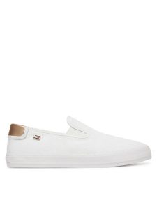 Tommy Hilfiger Tenisówki Vulc Canvas Slip-On Sneaker FW0FW08645 Biały. Białe trampki TOMMY HILFIGER, bez wzorów, z materiału, bez zapięcia. Za 219,99 zł.