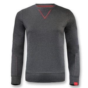 Bluza z bawełny damska NEBI ciemnoszara. Brązowe bluzy LEGEA, bez wzorów, z bawełny, bez kaptura. Za 86,00 zł.