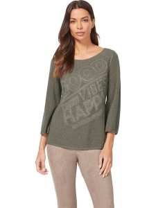 Heine Sweter w kolorze khaki rozmiar: 44. Brązowe swetry oversize Heine, bez wzorów, bez ramiączek. Za 48,28 zł.