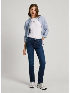 Pepe Jeans Dżinsy - Slim fit - w kolorze granatowym rozmiar: W26/L32. Niebieskie jeansy Pepe Jeans, z aplikacjami, z jeansu. Za 331,95 zł.