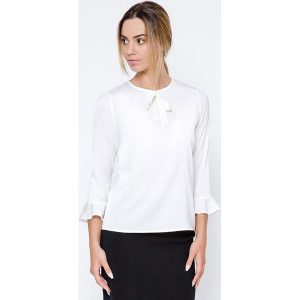 Bluzka w kolorze białym. Bluzki marki Far Far Fashion. W wyprzedaży za 79,95 zł.