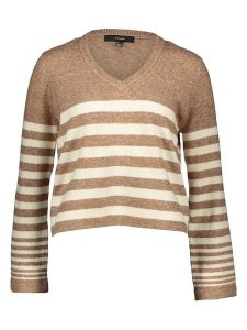 Vero Moda Sweter "Hurricane" w kolorze brązowo-beżowym rozmiar: M. Białe swetry oversize Vero Moda, m, bez wzorów, bez ramiączek. Za 43,99 zł.
