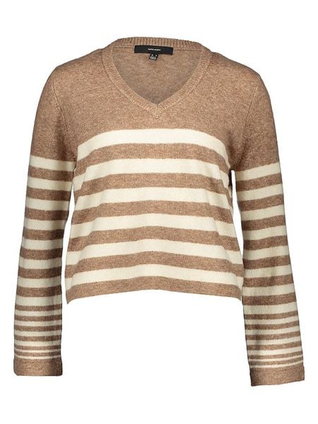 Vero Moda Sweter "Hurricane" w kolorze brązowo-beżowym rozmiar: M. Białe swetry oversize Vero Moda, m, bez wzorów, bez ramiączek. Za 30,56 zł.