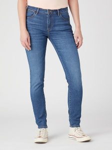 Wrangler Dżinsy "Hypnotic" - Skinny fit - w kolorze niebieskim rozmiar: W32/L30. Niebieskie jeansy Wrangler, z aplikacjami, z bawełny, z podwyższonym stanem. Za 256,95 zł.