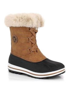 Kimberfeel Kozaki zimowe "Elisa" w kolorze jasnobrązowym rozmiar: 39. Brązowe kozaki Kimberfeel, na zimę, bez wzorów, z materiału, bez obcasa, bez zapięcia. Za 260,99 zł.