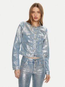 Guess Kurtka jeansowa W5RN 11D5JS1 Niebieski Regular Fit. Niebieskie kurtki Guess, xs, z aplikacjami, z bawełny, bez kaptura. Za 489,99 zł.