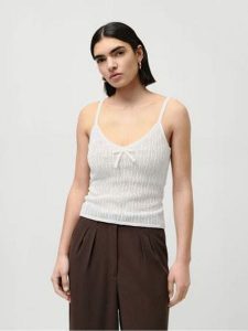 LeGer Top "Maren" w kolorze kremowym rozmiar: 40. Brązowe topy LeGer, bez wzorów, bez kołnierzyka, bez ramiączek. Za 78,99 zł.