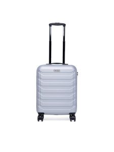 GINO ROSSI Walizka kabinowa CEO-GIN-S-003-05-SILVER3 Srebrny. Szare walizki Gino Rossi, bez wzorów, z materiału. Za 259,99 zł.