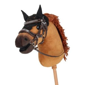 Czapka dla konia QHP Ear Net Jump. Czarne czapki QHP, bez wzorów, eleganckie. Za 77,50 zł.