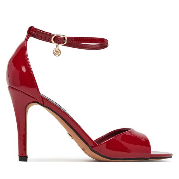 Sandały Nine West. Czerwone sandały Nine West, bez wzorów, bez obcasa, na szpilce, bez zapięcia. Za 229,99 zł.