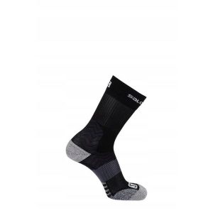 Skarpety turystyczne unisex Salomon Outpath Mid lekkie, elastyczne. Czarne skarpetki Salomon, bez wzorów. Za 65,00 zł.