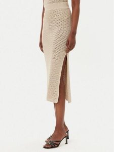 Marella Spódnica ołówkowa Arak2 2513301022 Beżowy Slim Fit. Brązowe spódnice Marella, l, bez wzorów, z bawełny. Za 499,99 zł.