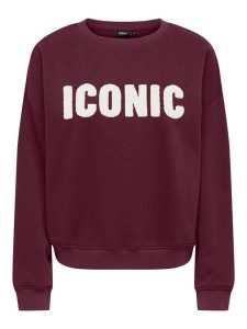 ONLY Bluza w kolorze bordowym rozmiar: S. Czerwone bluzy ONLY, s, bez wzorów, bez kaptura. Za 85,45 zł.