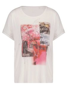 Gerry Weber Koszulka w kolorze kremowym rozmiar: 38. Brązowe bluzki Gerry Weber, bez wzorów, bez kołnierzyka, bez ramiączek. Za 96,60 zł.