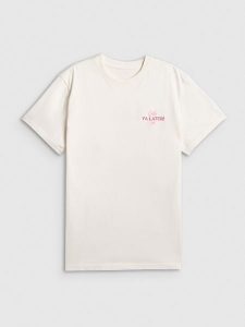 4F T-shirt loose z nadrukiem damski - beżowy S. Brązowe t-shirty 4f, s, bez wzorów, z bawełny, bez kołnierzyka, bez ramiączek. Za 69,99 zł.