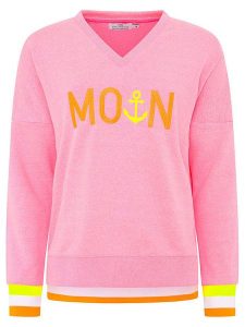 Zwillingsherz Bluza "MoinZH" w kolorze pomarańczowo-jasnoróżowym rozmiar: XL. Pomarańczowe bluzy Zwillingsherz, xl, bez wzorów, bez kaptura. Za 169,45 zł.