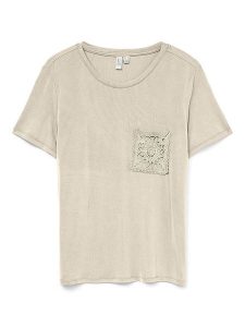 Vero Moda Koszulka w kolorze beżowym rozmiar: XS. Brązowe bluzki Vero Moda, xs, bez wzorów, z koronki, bez kołnierzyka, bez ramiączek. Za 56,93 zł.