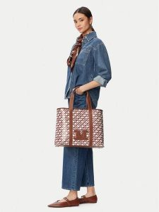 Max Mara Beachwear Torebka 2616511059650 Brązowy. Brązowe shopper bag Max Mara Beachwear, bez wzorów, ze skóry, bez dodatków. Za 660,99 zł.