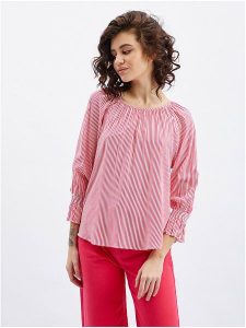 Orsay Bluzka w kolorze różowym rozmiar: 36. Różowe bluzki Orsay, bez wzorów, z wiskozy, bez kołnierzyka, bez ramiączek. Za 37,45 zł.