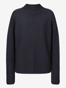 More & More Sweter w kolorze granatowym rozmiar: 40. Niebieskie swetry oversize More & More, bez wzorów, ze splotem, bez ramiączek. Za 171,28 zł.