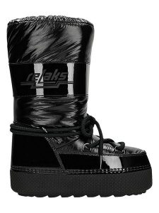 Relaks Skórzane kozaki zimowe w kolorze czarnym rozmiar: 39. Czarne kozaki Relaks, na zimę, bez wzorów, z materiału, bez obcasa, na platformie, bez zapięcia. Za 366,35 zł.