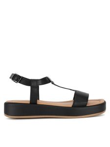 Lasocki Sandały ARC-3032-23 Czarny. Czarne sandały Lasocki, bez wzorów, ze skóry, bez obcasa, na płaskiej podeszwie, bez zapięcia. Za 95,99 zł.