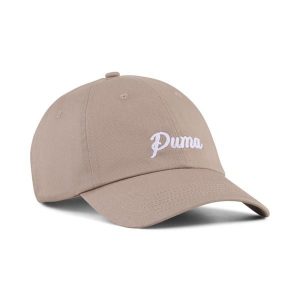 Czapka typu dad Essentials Script PUMA. Brązowe czapki Puma, bez wzorów, eleganckie. Za 89,00 zł.