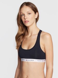 Tommy Hilfiger Biustonosz top UW0UW03820 Granatowy. Niebieskie topy TOMMY HILFIGER, l, bez wzorów, z bawełny, bez kołnierzyka, bez ramiączek. Za 109,99 zł.