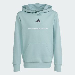 Bluza z kapturem adidas Slogan Fleece Hoodie. Zielone bluzy ADIDAS, bez wzorów, z kapturem. W wyprzedaży za 143,20 zł.