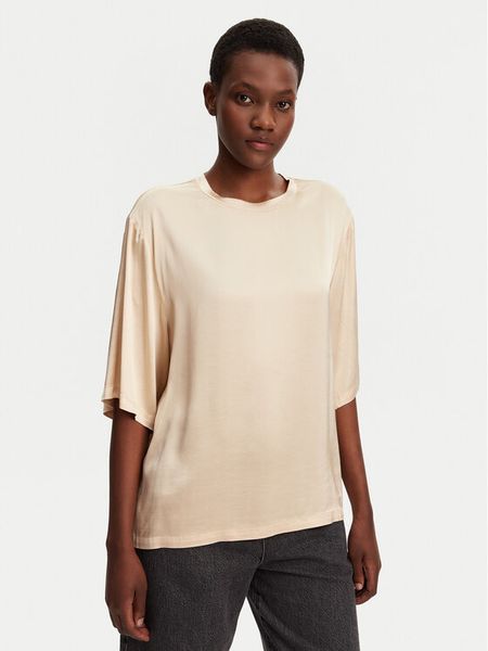 ViCOLO Bluzka TD0013 Beżowy Relaxed Fit. Brązowe bluzki ViCOLO, xl, bez wzorów, z wiskozy, bez kołnierzyka, bez ramiączek. Za 129,99 zł.