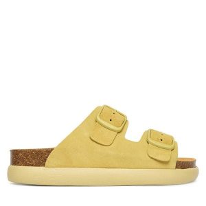 Klapki Scholl. Żółte klapki Scholl, bez wzorów, bez obcasa. Za 421,99 zł.