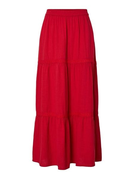 Pieces Spódnica w kolorze czerwonym rozmiar: XL. Czerwone spódnice Pieces, na co dzień, xl, bez wzorów, z bawełny, maxi. Za 138,70 zł.