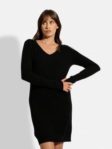 Just Cashmere Kaszmirowa sukienka "Tracy" w kolorze czarnym rozmiar: S. Czarne sukienki Just Cashmere, s, bez wzorów, z kaszmiru, bez kołnierzyka, bez ramiączek, mini. Za 242,13 zł.